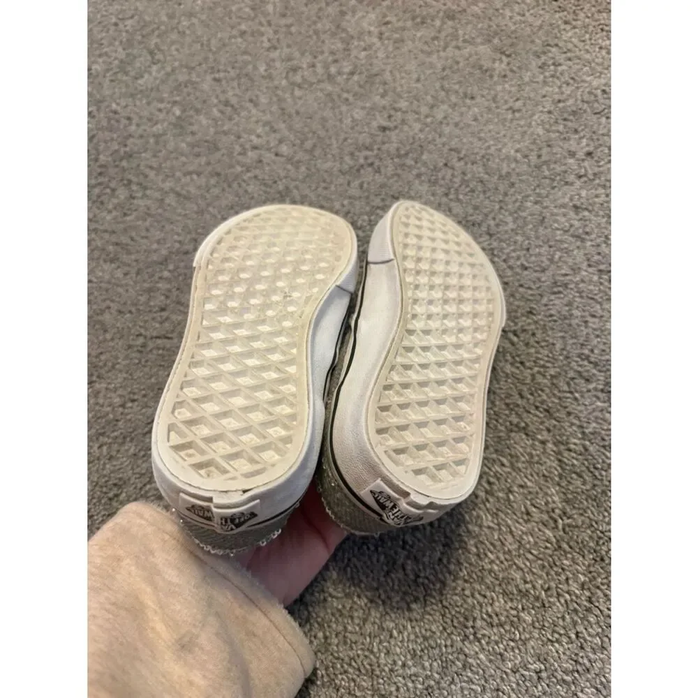 Vans Slip On Silver Holographic Glitter Sequin Sneakers Sz 13